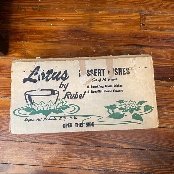 Retro 1950's Lotus Dessert Dishes By Rubel - Picture 8 of 9